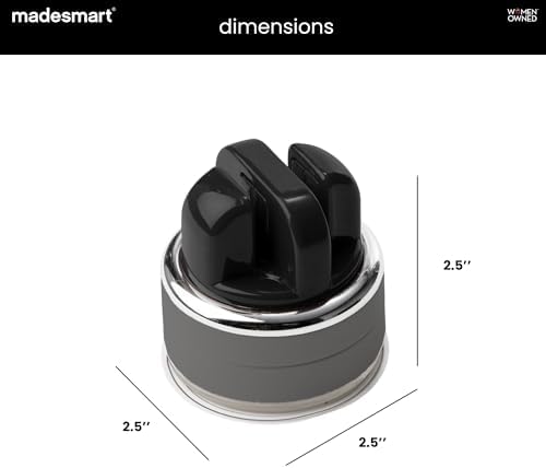 madesmart Knife Sharpener with Strong Grip Bottom, Black