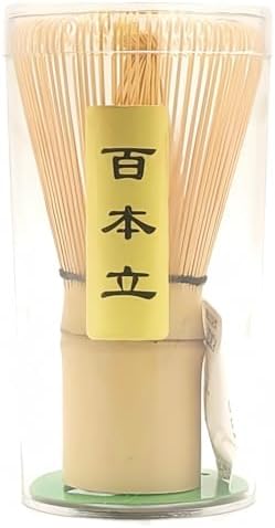 Matcha Whisk - Bamboo Whisk for Matcha Powder, Handcrafted Organic Traditional Japanese Chasen, 100-Prong Matcha Stirrer Wisk Mixer Brush for Authentic Tea Preparation