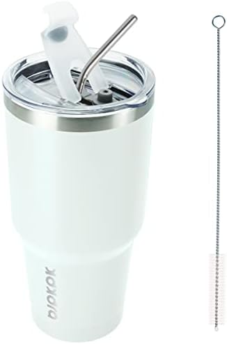 BJPKPK 30 oz Tumbler with Lid and Straw, Insulated Stainless Steel Cup