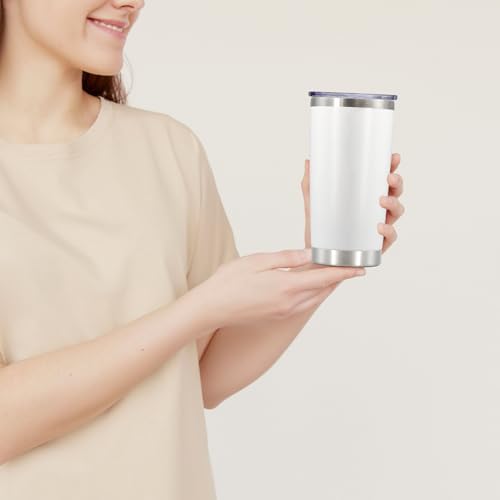 20 oz Tumbler Insulated Tumblers Stainless Steel Coffee Mug,White 6PCS