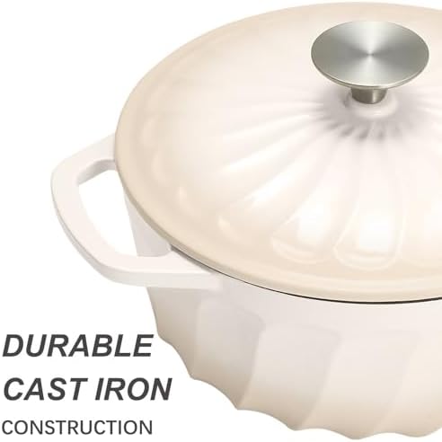Enameled Cast Iron Dutch Oven Pot with Lid, 3 QT Small Dutch Oven