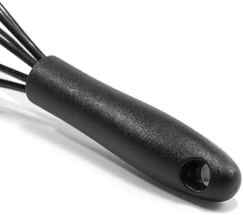 Mini Whisks 6 inch silica gel Whisk, Hand Egg Mixer for Flour Cake Egg, Kitchen Cooking Baking Use Whisk (black)