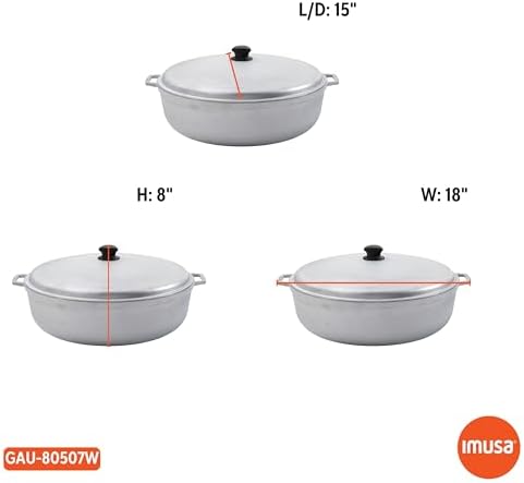 IMUSA USA 11.6Qt Jumbo Traditional Colombian Caldero, 11.6 Quart, Silver