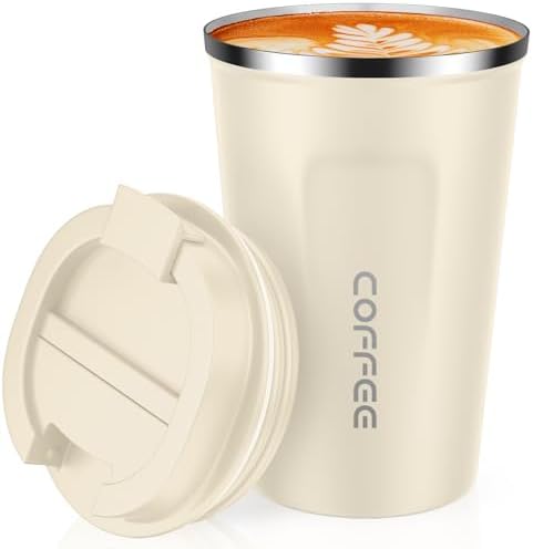 CS COSDDI 12 oz Coffee mug - Stainless Steel Coffee Cup with Leakproof Lid