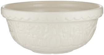 Mason Cash In the Pumpkin Patch S24 Mixing Bowl, Cream, Stoneware, 2.15 Qt, Embossed Pumpkin Design (Cream)