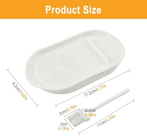 Ceramic Garlic Grater Plate with Egg Cracker, Herb Stripper, Spoon Rest
