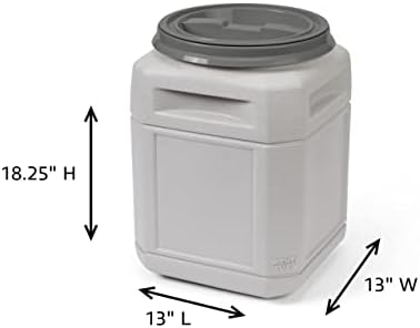 Mighty Tuff Airtight Dog Food Storage Container – 10 Gal, up to 40 lb Capacity – Cat and Dog Food Container with Twist Lid & Handles – BPA-Free, Made in USA
