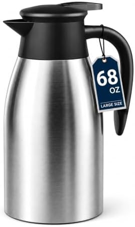 Thermal Coffee Carafe for Keeping Hot – 68OZ Insulated Camping Coffee Pot