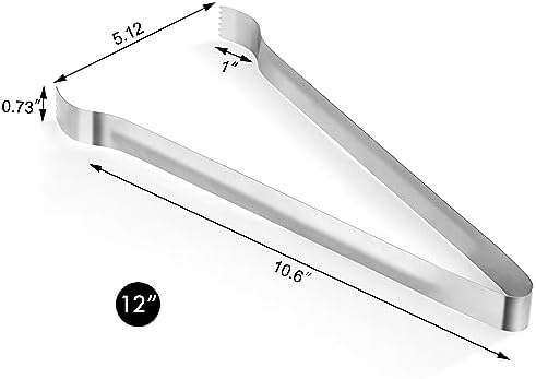 New Star Foodservice 42283 Restaurant-Grade Pom Tong, Stainless Steel, 12 inch, Set of 6, Silver