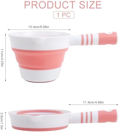 Folding Water Ladle for Bath Collapsible Water Scoop Bath Ladle Pink