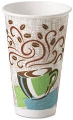 Georgia-Pacific Dixie PerfecTouch 16 oz Paper Coffee Cups By GP PRO, Coffee Haze Design, 1000 Count (50 Disposable Cups Sleeve, 20 Sleeves Per Case), 5356CD