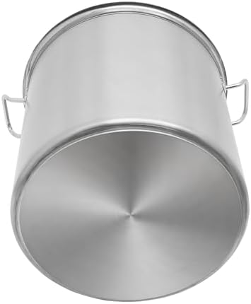 Stainless Steel Stockpot, 100 Quart Large Cooking Pots, Cookware Sauce Pot with Lid, Heavy Duty Commercial Kitchen Grade Stock Pot for Soup, Stew & Sauce, Riveted Silicone Handle