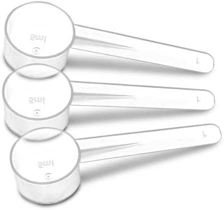 3 Pack Teaspoon Measuring Spoons, 1 Tsp (5 mL) Plastic Creatine Scoops