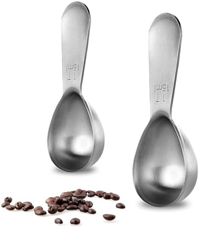 U-Taste 18/8 Stainless Steel Coffee Scoop: 1 Tbsp Scoop Measure Spoon, 2Pcs