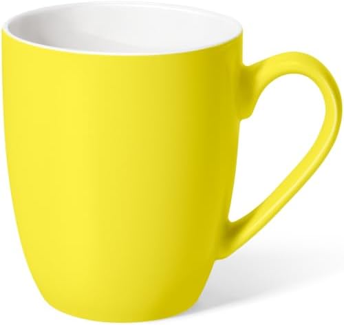 Urbanstrive 16 oz Large Coffee Mugs Ceramic Coffee Mug White Coffee Cups Tea Cups Idea Gift for Women Men House Warming Gifts New Home Office (1, Yellow)
