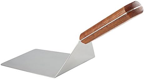 8” Extra-Large Sturdy Stainless Steel Spatula Hamburger Turner with Strong Wooden Handle – Professional Commercial Food Flipper Scraper for Grilling Cooking, Baking for Your Flat Top Restaurants