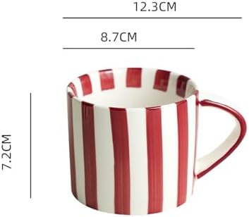 8 Oz Ceramic Coffee Mug Espresso Cups with Saucer Mug And Saucer Set Cup And Saucer Coffee Cups with Saucers Coffee Cups And Saucers,Red