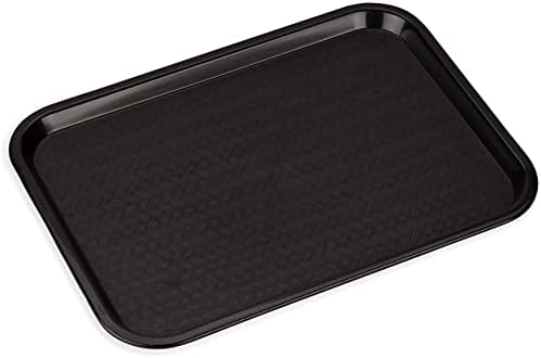 Carlisle FoodService Products Café Cafeteria Tray, Fast Food Tray for Restaurant or Commercial Use, 14" x 18", 12 Count, Black