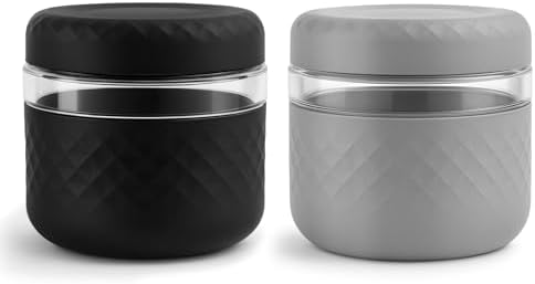 24 oz/3 Cup Glass Lunch Bowl Containers with Lids, 2 Pack, BPA-Free