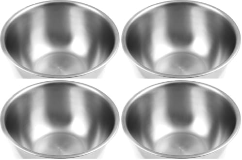 Fox Run Brands 2.75-Quart Stainless Steel Mixing Bowl, 9 x 9 x 4 inches, Metallic (Pack of 4)