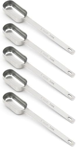 5PCS 1TBSP(15ML) Measuring Spoon, Stainless Steel Long Handle Teaspoons