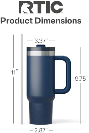 RTIC 30oz Road Trip Tumbler, Insulated, Ceramic Lined, Navy