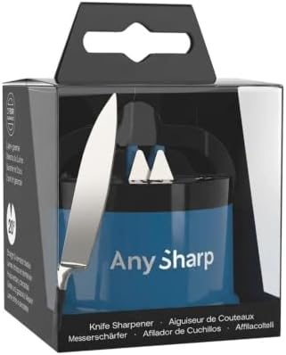 AnySharp – GLOBAL – Easy to Use, Hands Free Knife Sharpener - Blue