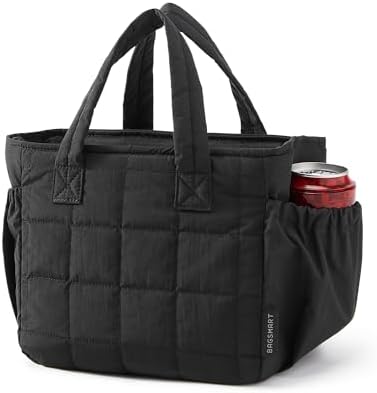 BAGSMART Lunch Bag Men's Small Cool Quilted Insulated Leakproof Lightweight