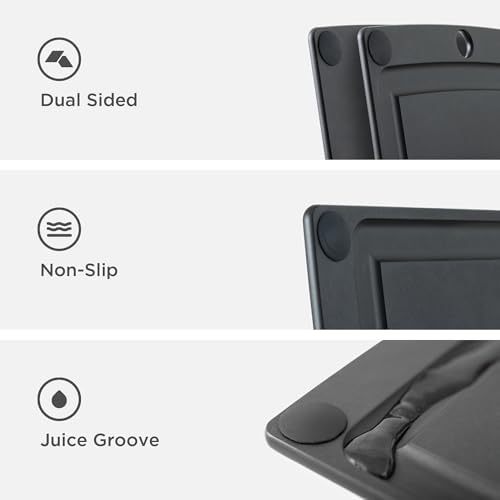 Epicurean All-In-One Cutting Board with Non-Slip Feet and Juice Groove, 10" × 7", Slate/Black