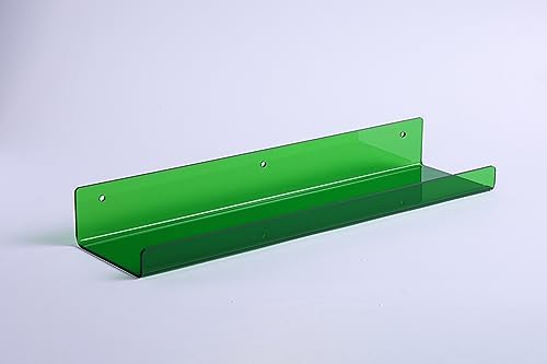 upsimples 4 Pcs 15" Acrylic Shelves for Wall Decor and Display, Green