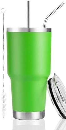D·S 30 oz Lime Tumbler Double Wall Vacuum Insulated Travel Coffee Mug