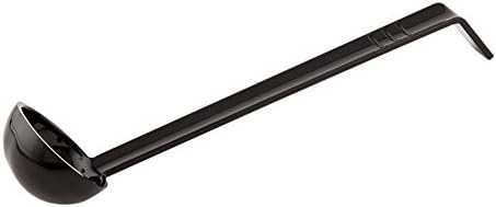Restaurantware-1 Ounce Serving Ladle, 1 Hook Handle Portion Ladle - Dishwasher-Safe, Reusable, Black Plastic Gravy Ladle, For Stirring, Pouring, And Serving,