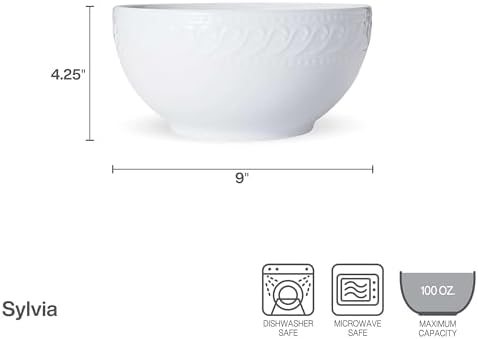 Pfaltzgraff Sylvia Porcelain Vegetable-Bowls, White