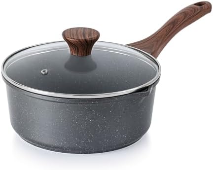SENSARTE 3 Quarts Nonstick Saucepan with Double Pouring Spout