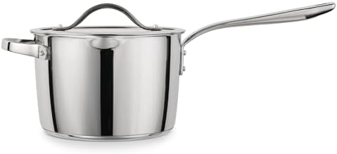 Tramontina Tempo Tri-Ply Base Stainless Steel 4-Qt Large Sauce Pan with Lid