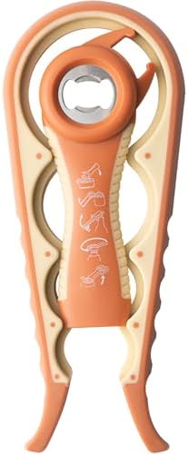 Bottle Opener for Arthritic Hand,Jar Opener for Old People, Children, Women, Those with Weak Hands,Multifunctional Kitchen Gadgets (A-Orange)