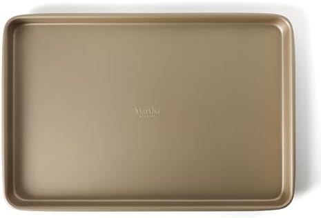 Martha Stewart Gallen 13 x 9 Inch Nonstick Carbon Steel Cookie Sheet - Champagne Durable Baking Pan for Cookies, Brownies & Roasting