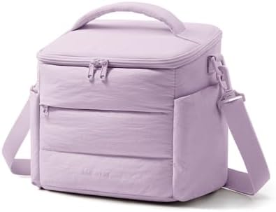 BAGSMART Lunch Box for Women, Cute Quilted Insulated Lunch Bag Sloped-lid