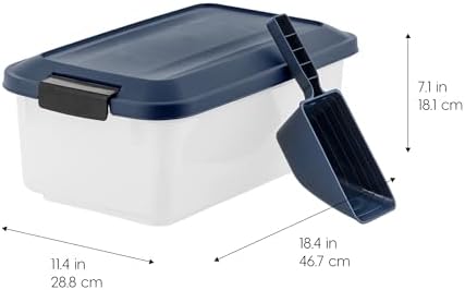 IRIS USA Dog Food Storage Container, 2-Pack, Up to 14 lbs, Navy