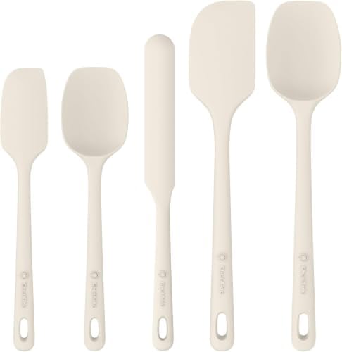 ChefAide 5 Pieces Silicone Spatulas Set, Heat Resistant Rubber Spatula