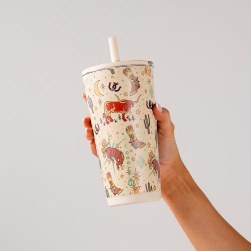 HydroJug Everyday Tumbler 20 oz, Ceramic-Lined Straw Cup, Rodeo