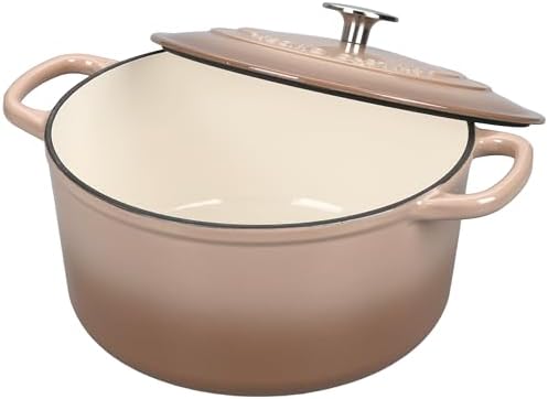 EDGING CASTING Enameled Cast Iron Dutch Oven with Sourdough Bread Baking Kit, Bread Dutch Oven with Lid, Includes Proofing Basket & Baking Tools, 5qt, Mocha