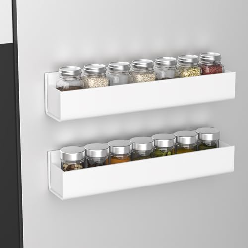 PMMASTO 2-Pack White Acrylic Spice Rack Organizers for Cabinet Doors