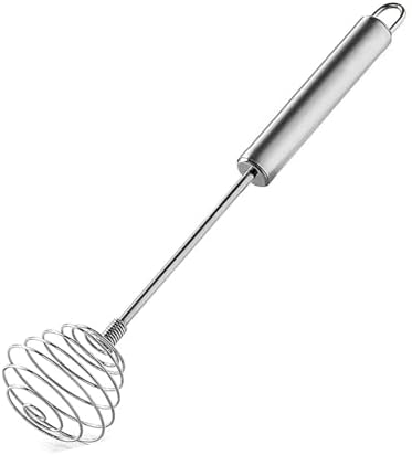 Stainless Steel Spring Coil Whisk 1 Pack, Wire Whip Egg Beater, Kitchen Cookware Hand Mixer For Cooking, Mixing, Blending, Beating, Stirring, 8.7Inch