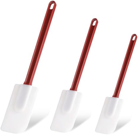 Silicone High Heat Spatula Set, 3pc (9.5/14/16Inches) - Commercial Rubber Spatula for Cooking