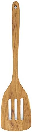 Faay Teak Wooden Slotted Spatula Turner | Durable, Healthy, High Moist Resistance Teak Wood Spatula for Non Stick Cookware