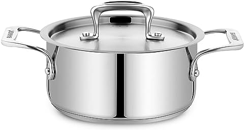 Stainless Steel Stockpot with Lid, 2 Quart, 18/8 Steel