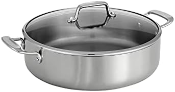 Tramontina Boston Tri-Ply Clad Stainless Steel 6-Quart Braiser Pan with Lid