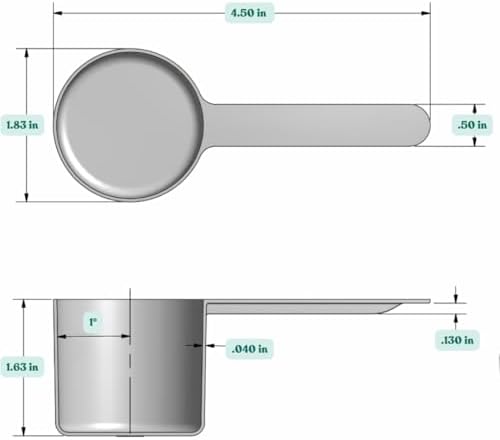 1/4 Cup (4 Tablespoon | 2 Oz. | 60 mL) Long Handle Plastic Measuring Scoop for Coffee, Protein Powder, Pet Food, Spices, Grains, Dry Goods – Food-Grade BPA-Free (Pack of 100)