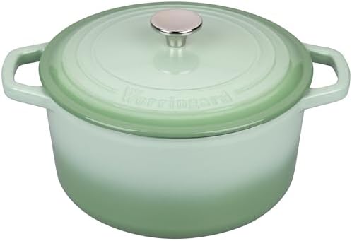 VORRINGARD Enameled Cast Iron Dutch Oven Pot with Lid, for Bread Baking, Round Bread Oven- include Sourdough Bread Baking Supplies Set, 4.5QT, Green